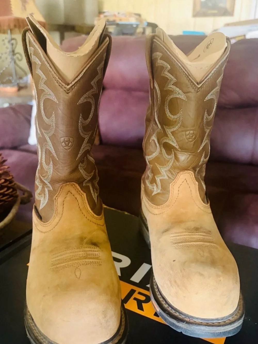 ARIAT WORKHOG H20 WOMEN'S 10018578 AGED BARK/ARMY GREEN WATERPROOF BOOTS SIZE 7B